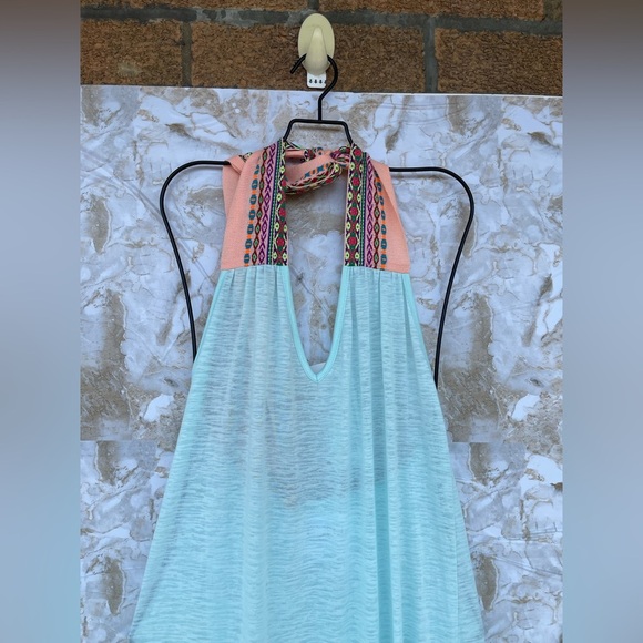 PITUSA Llama Halter Dress in Aqua Large - Picture 4 of 16